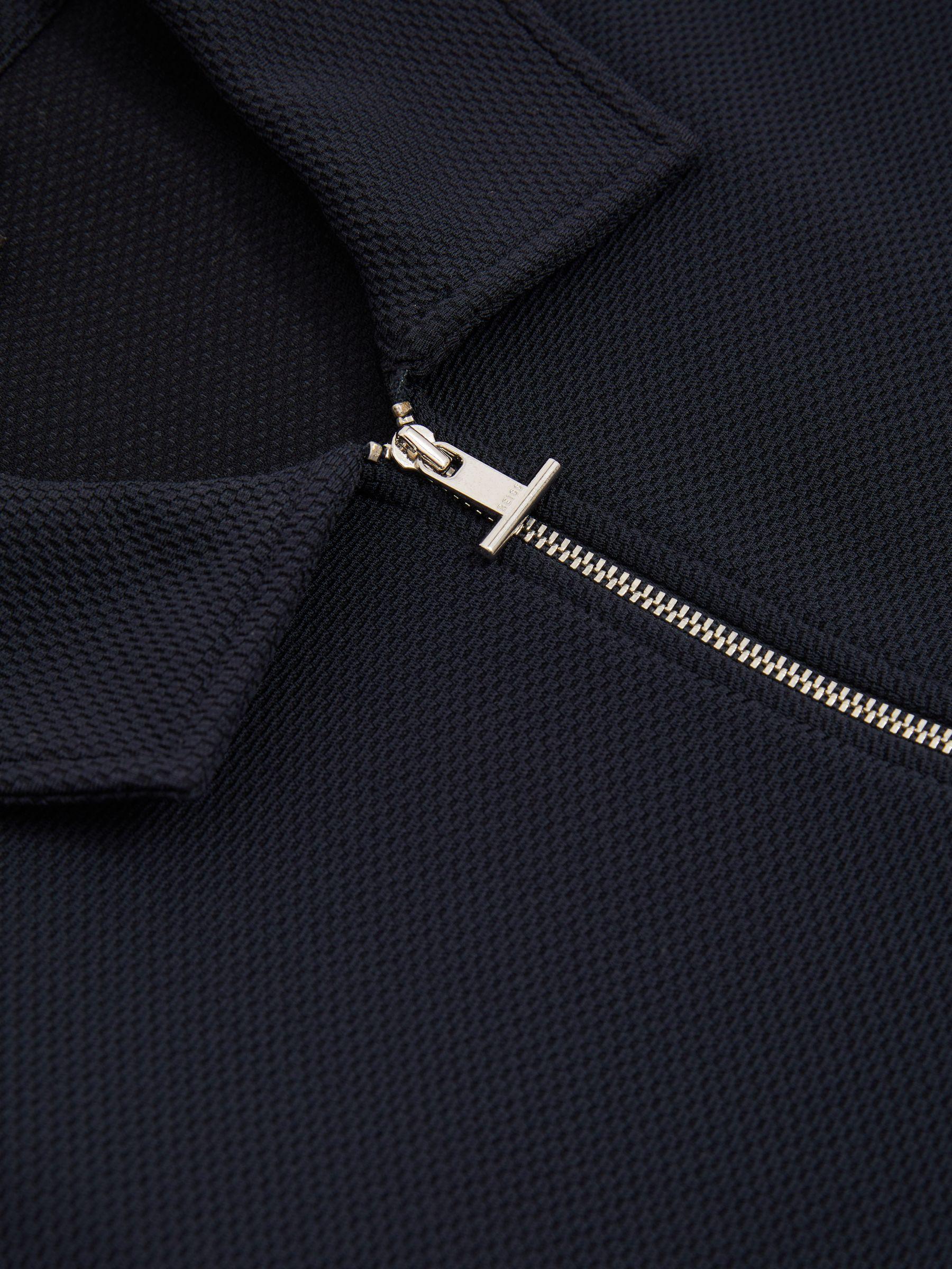 Textured Zip-Through Overshirt in Navy Product Image