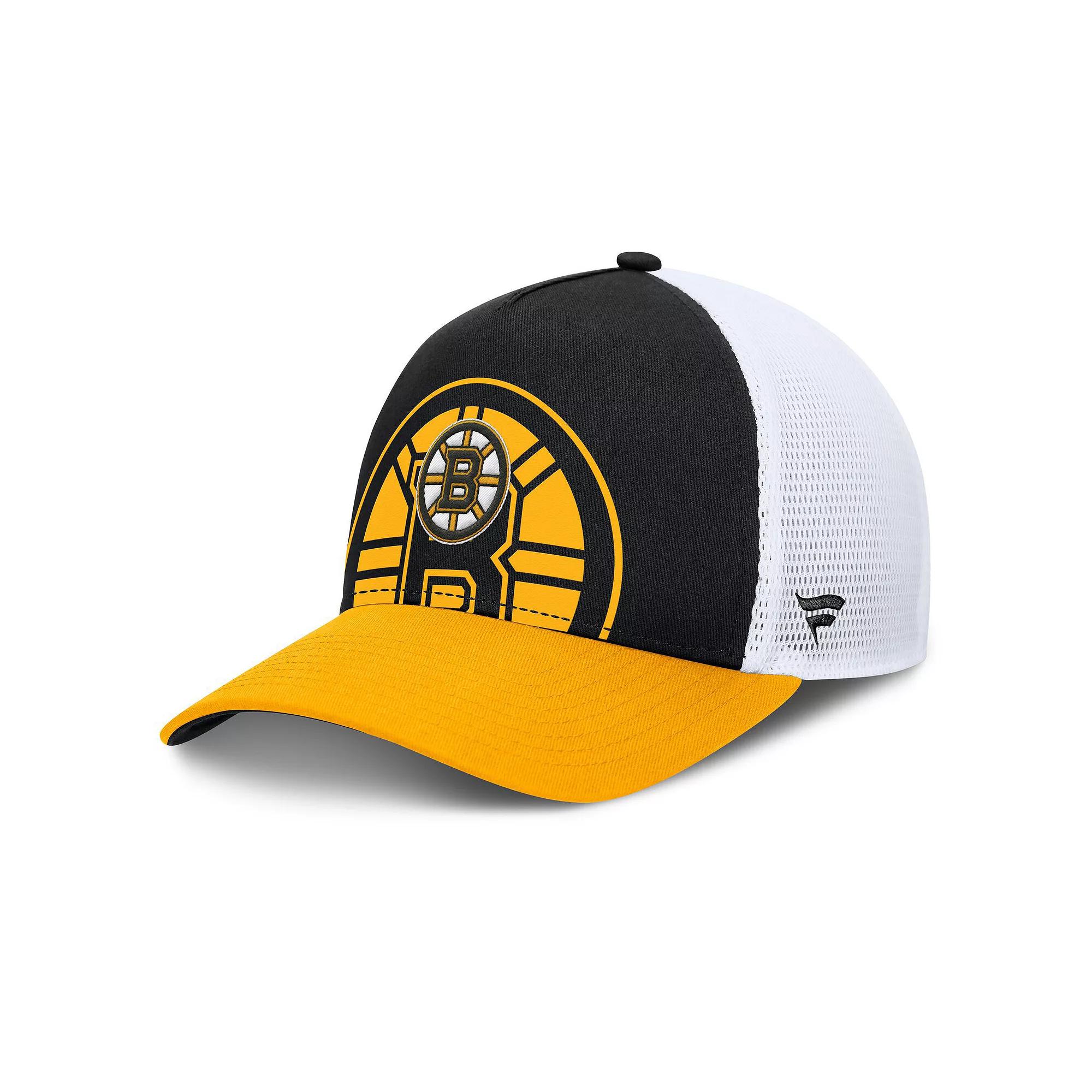 Men's Fanatics Black/Gold Boston Bruins Authentic Pro A-Frame Rink Adjustable Hat Product Image