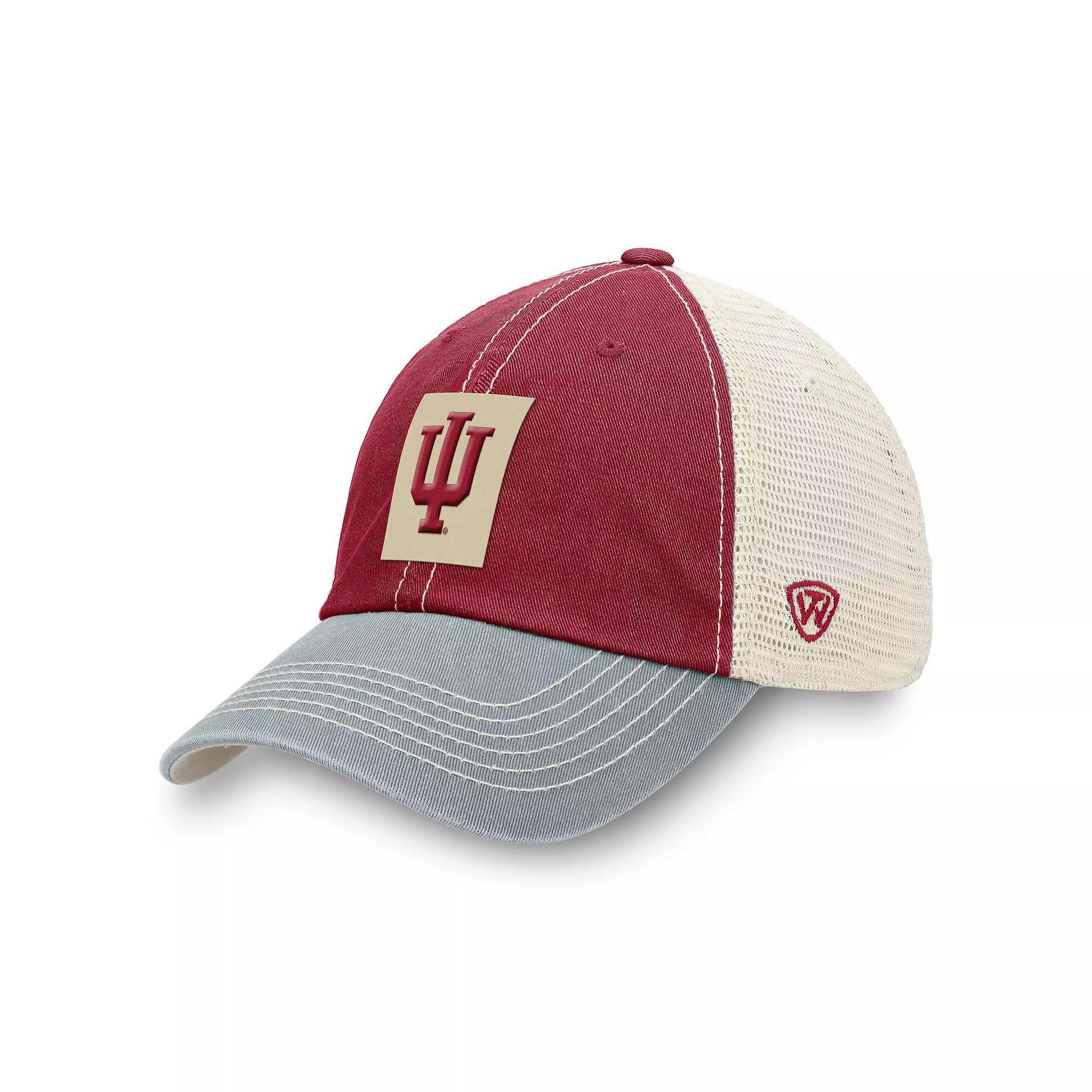Men's Top of the World Crimson Indiana Hoosiers Off Road Adjustable Trucker Hat, Red Product Image