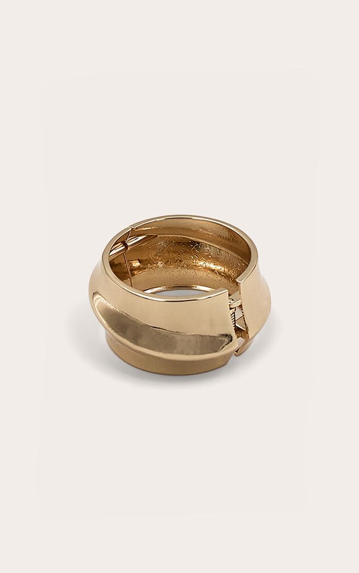 Gold Chunky Asymmetrical Clasp Cuff Product Image