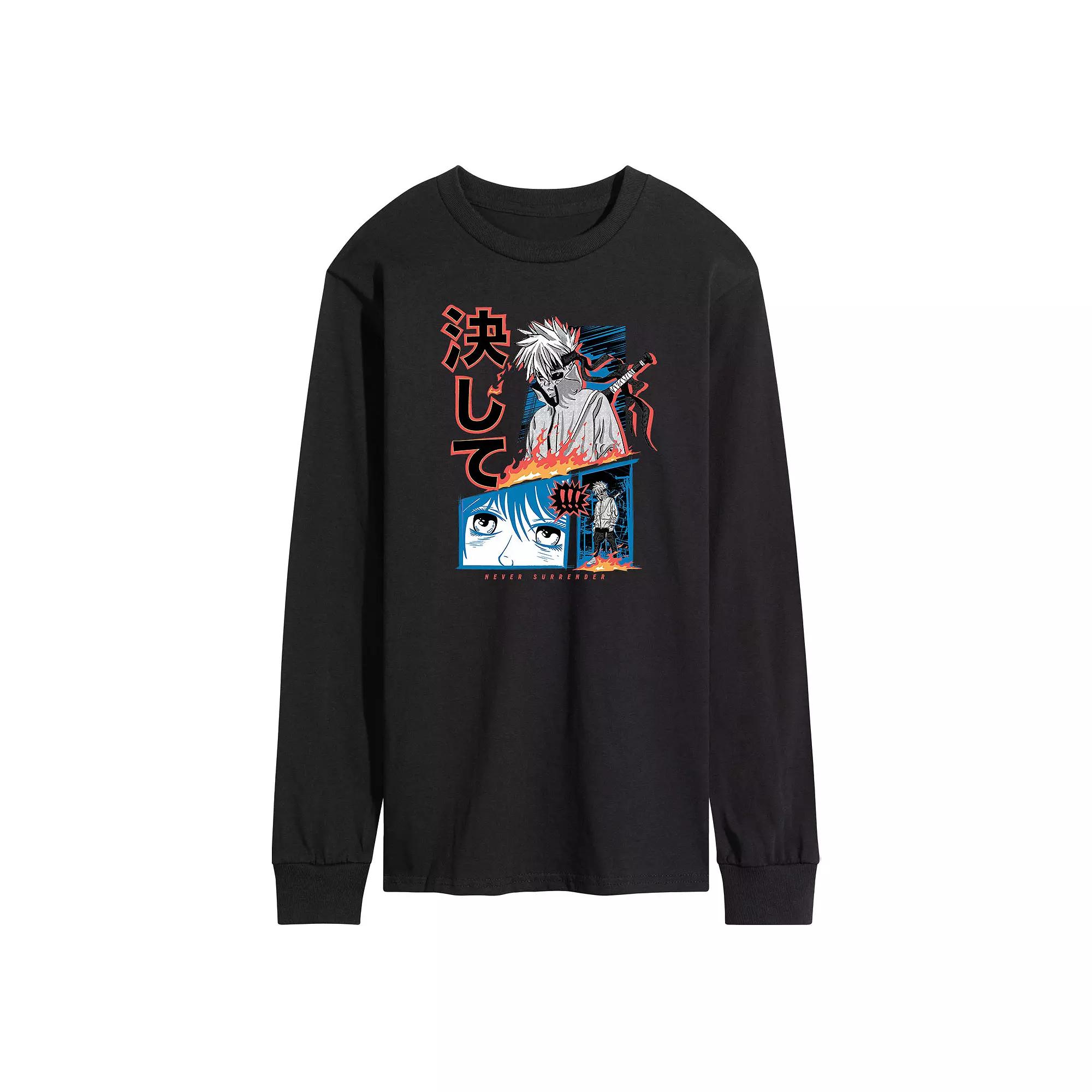 Men's Anime Never Surrender Long Sleeve Tee,  Product Image