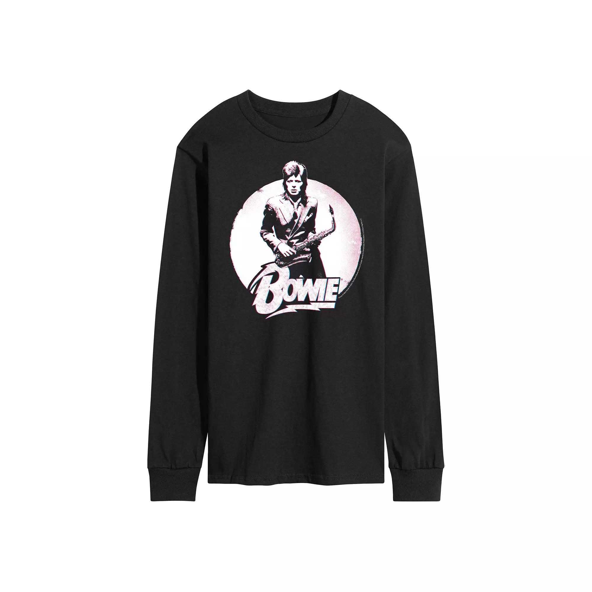 Men's David Bowie Distressed Long Sleeve Tee,  Product Image