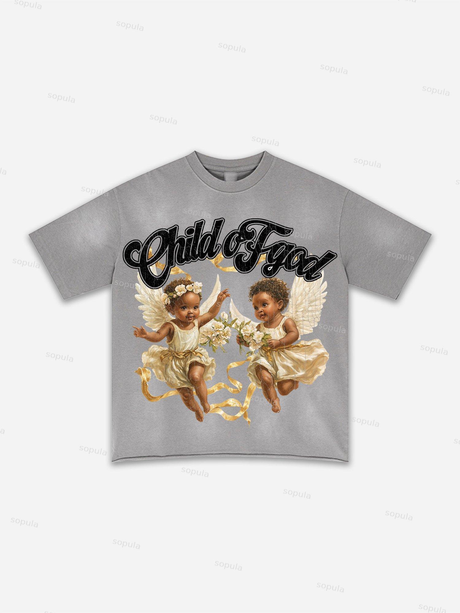 Child Of God Print Washed T-shirt Product Image