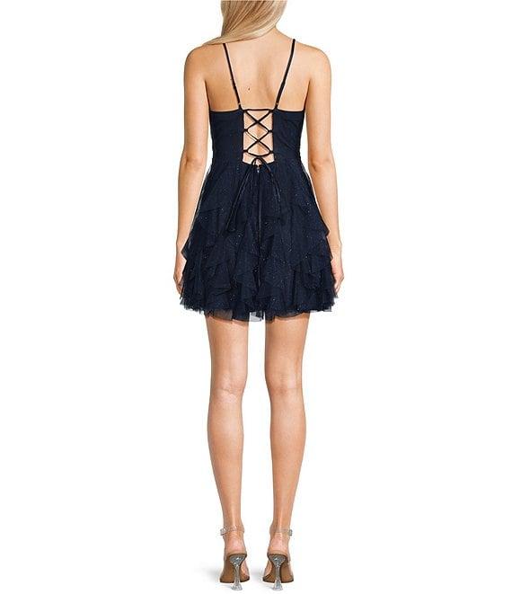 Pear Culture Embellished Waist Corkscrew Fit-And-Flare Mini Dress Product Image