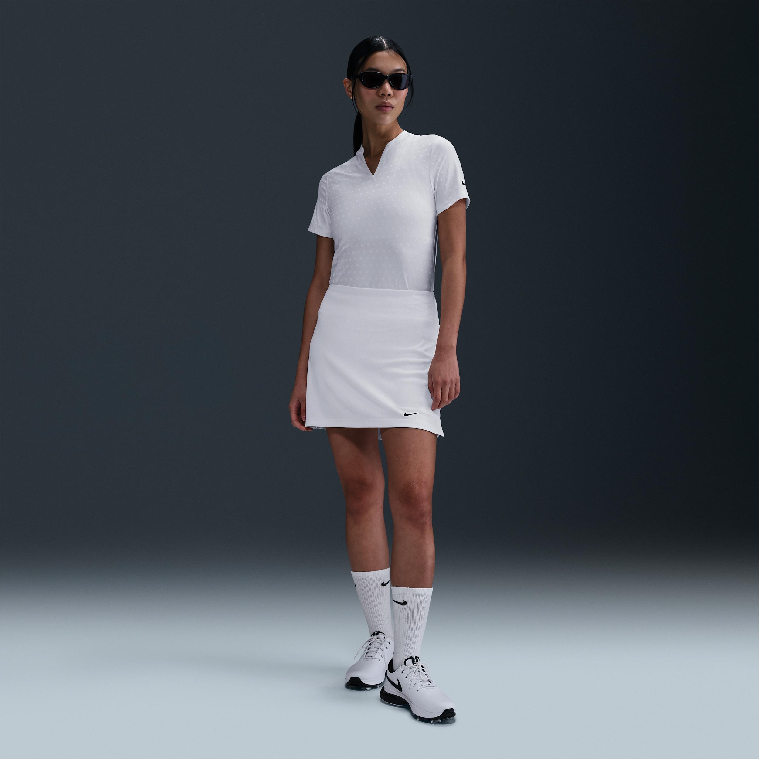 Nike Womens Tour Dri-FIT Short-Sleeve Blade Jacquard Golf Polo | FZ6302-100 Product Image