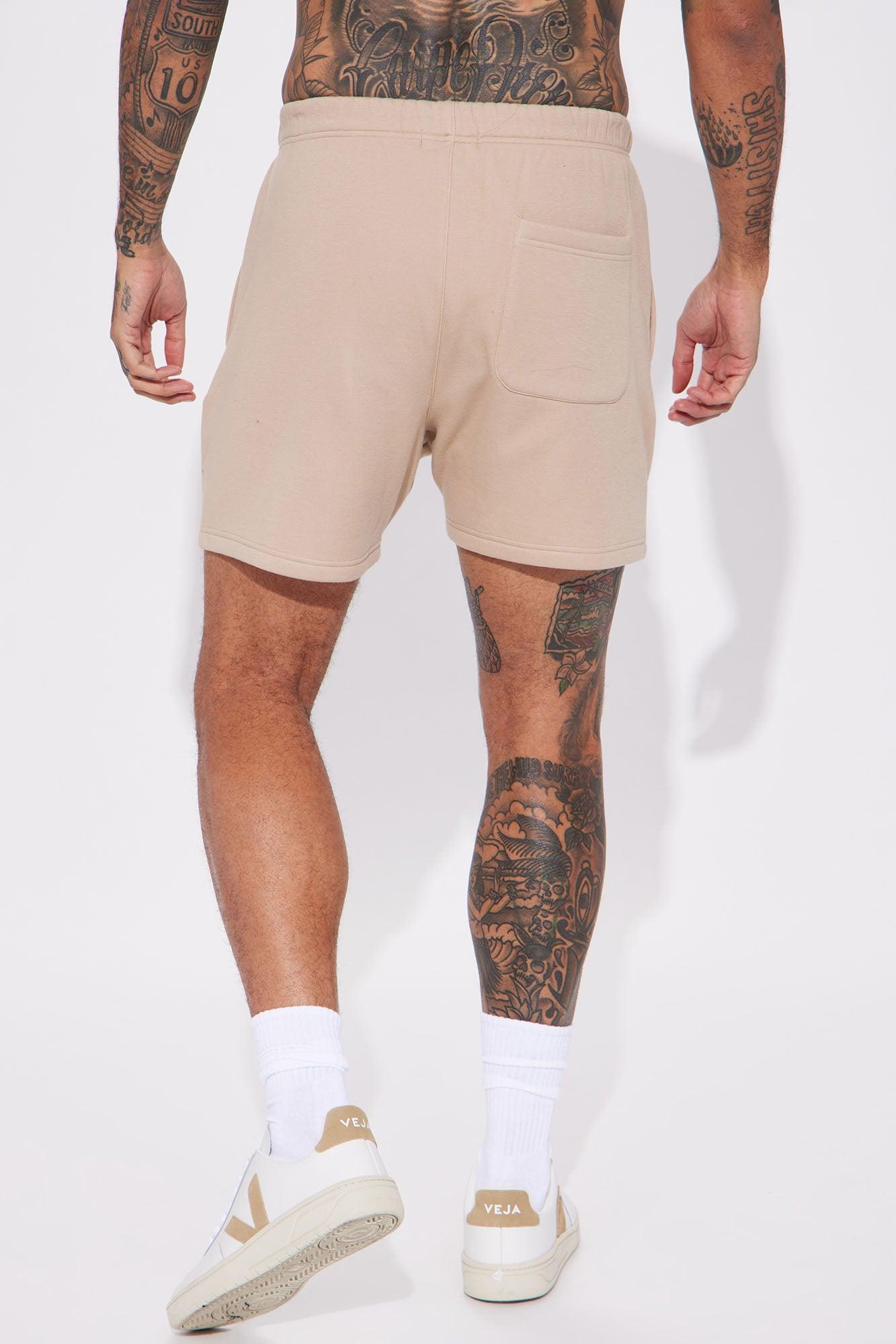 Tyson Oversize Heavyweight Sweat Shorts - Taupe Product Image