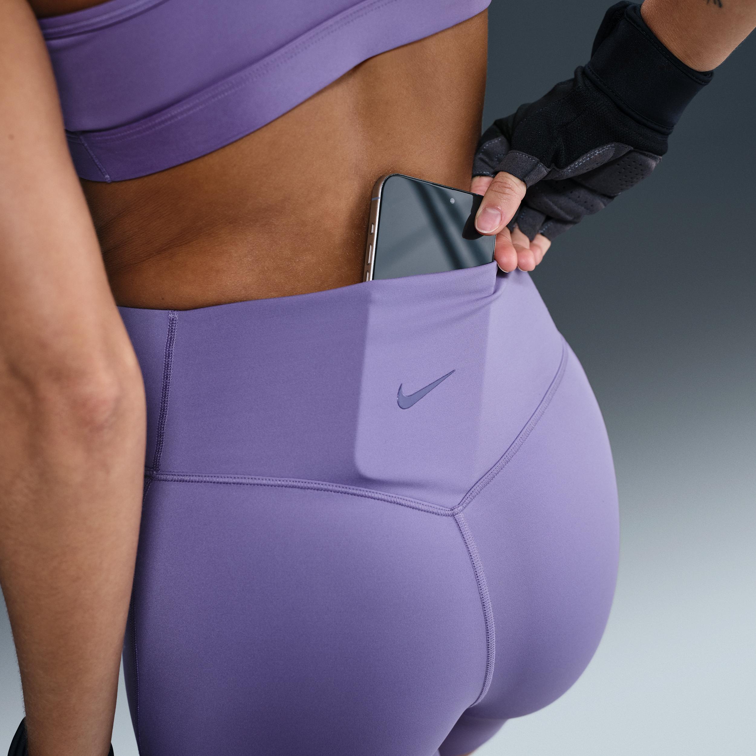 Nike Womens Universa High-Waisted 5 Biker Shorts with No Front Seam | HQ6832-527 Product Image