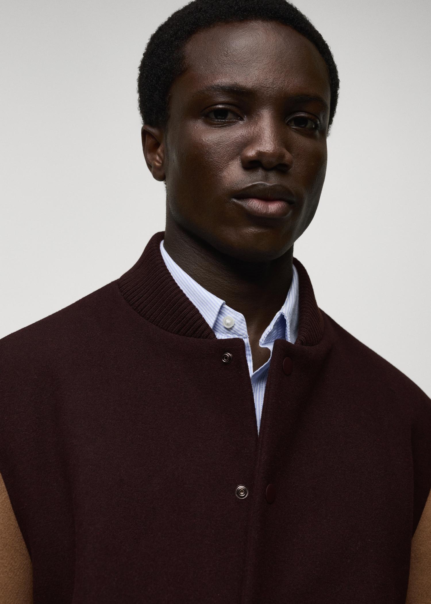 Two-tone bomber jacket - Men | MANGO USA Product Image