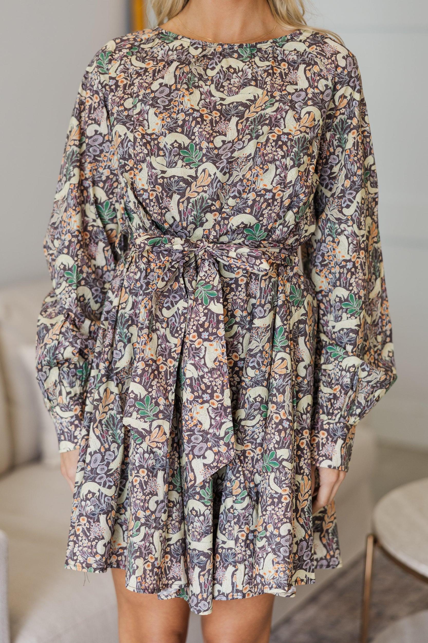 NURSING COLLECTION: In Your Love Plum Purple Printed Tied Waist Dress Female Product Image