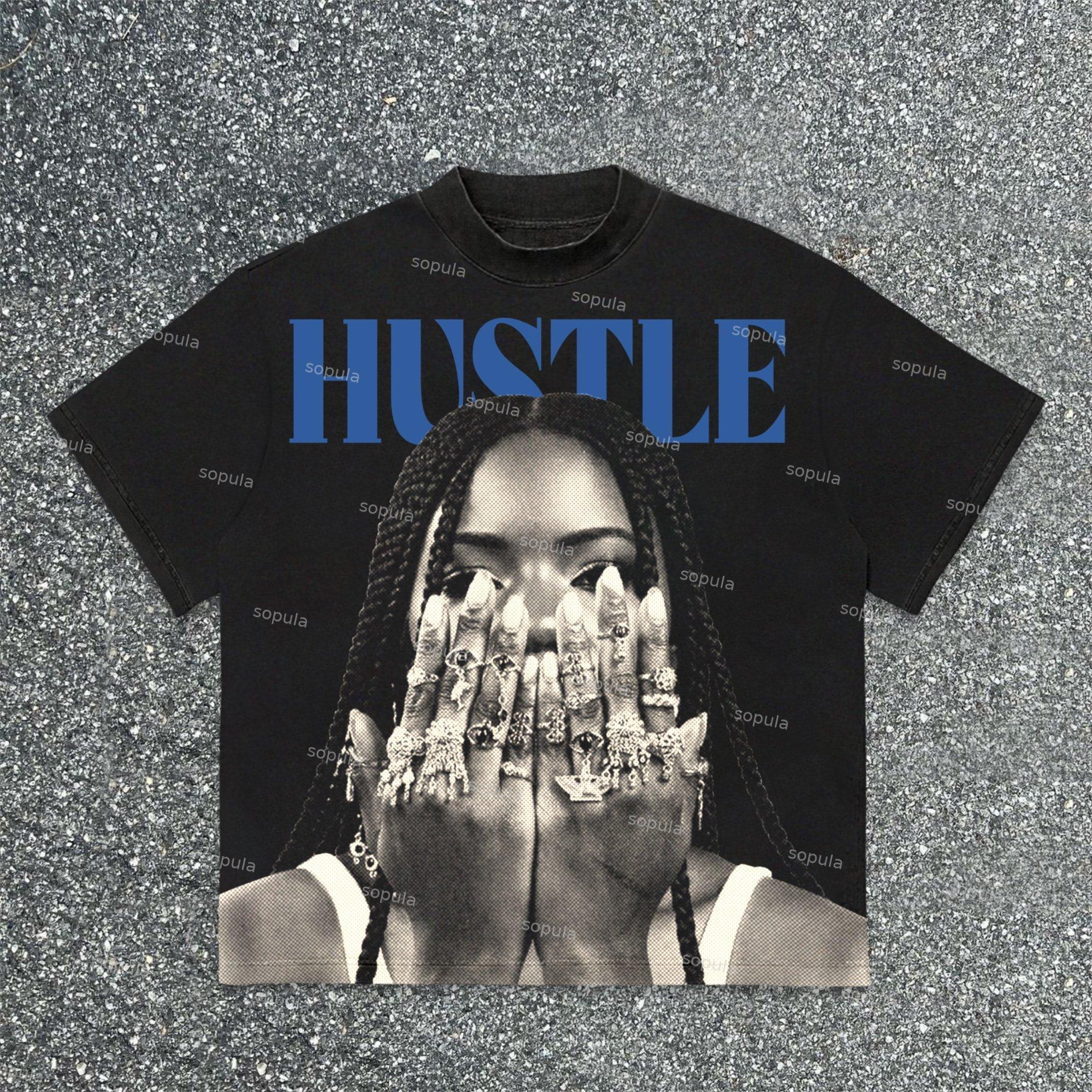 Sopula Struggle Street Retro Character Portrait Graphics Cotton T-Shirt Product Image