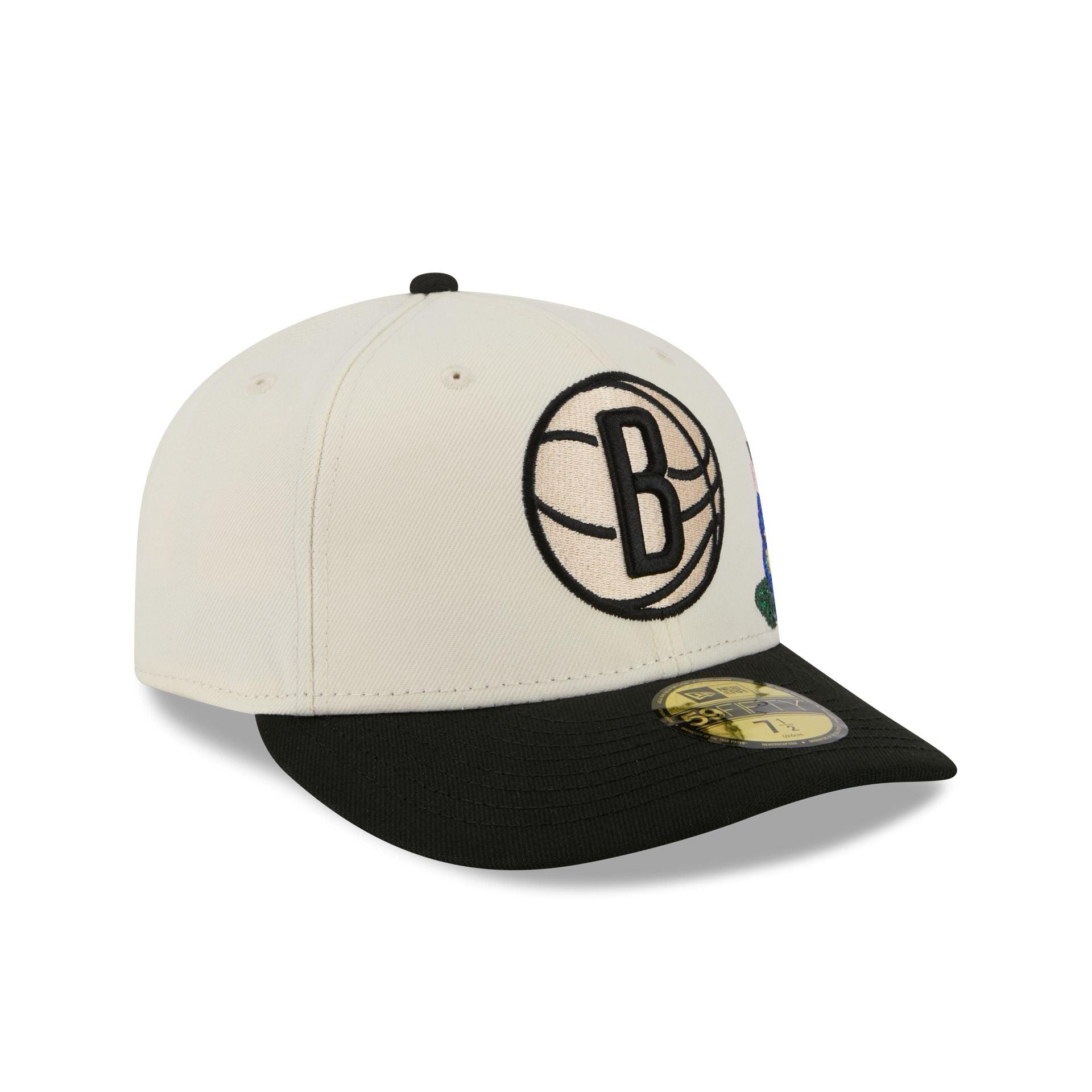 Brooklyn Nets Tonal Florals White 59FIFTY Fitted Hat Male Product Image