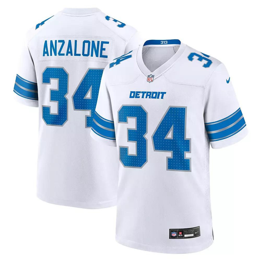 Men's Nike Alex Anzalone White Detroit Lions White Game Jersey,  Product Image