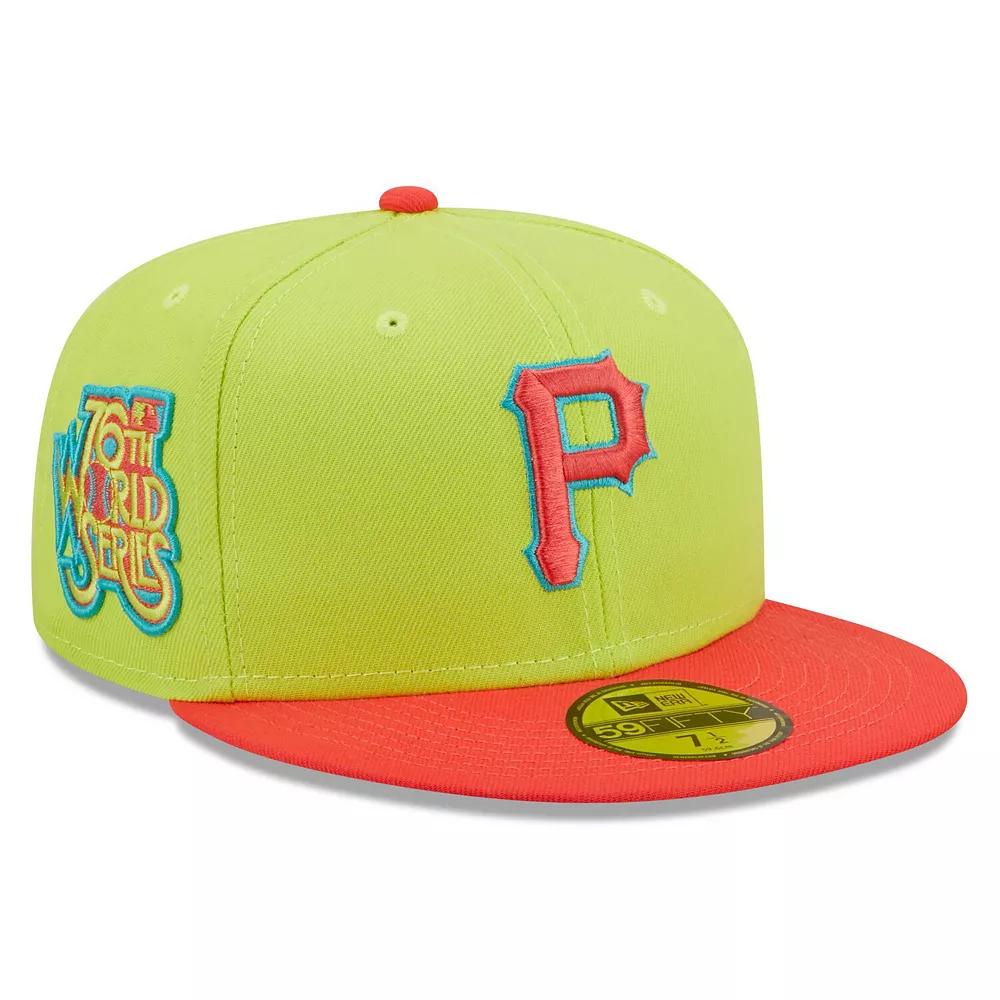Men's New Era Green/Red Pittsburgh Pirates 1979 World Series Cyber Highlighter 59FIFTY Fitted Hat, Size: 7 1/4 Product Image