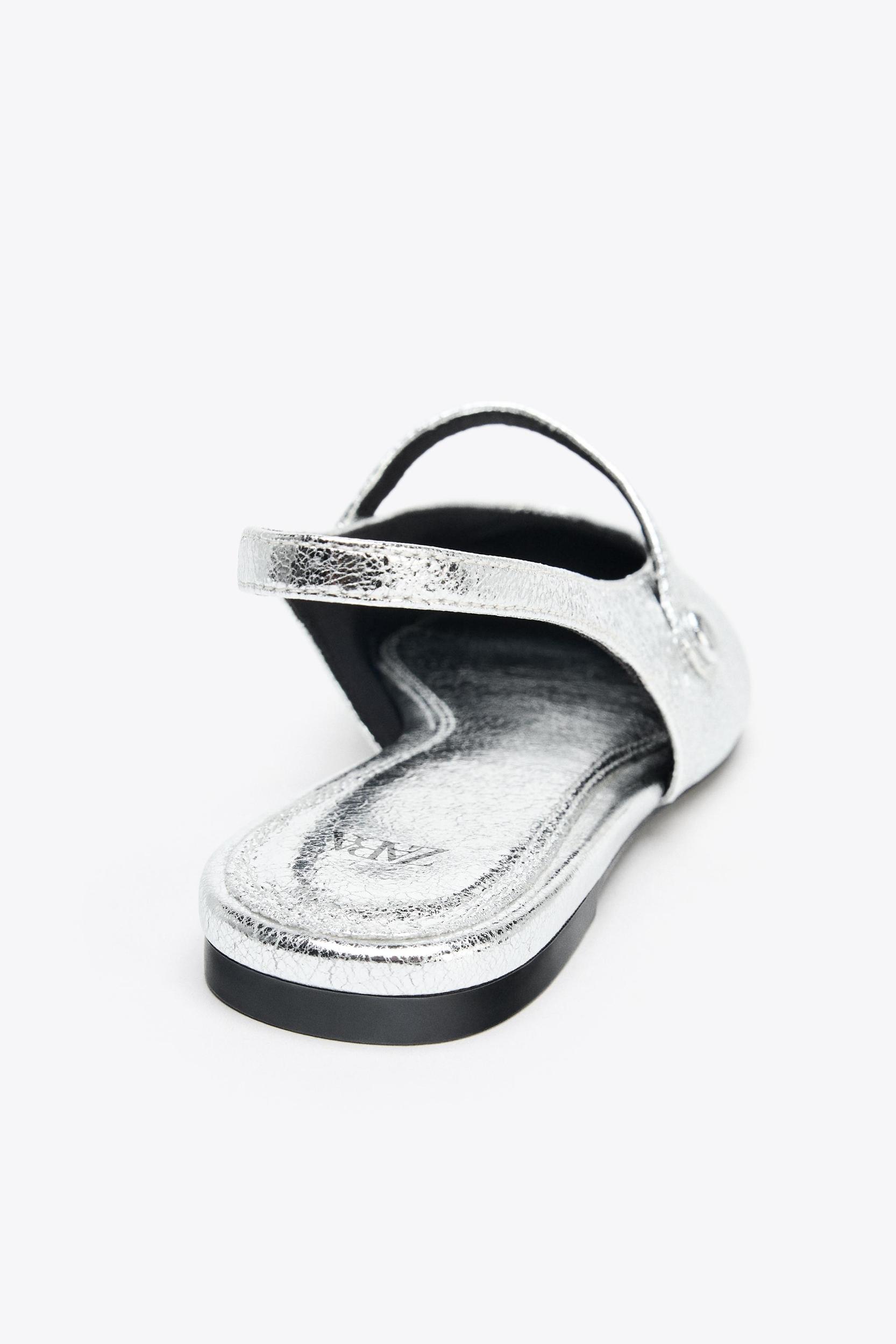 METALLIC EFFECT BALLET FLATS Product Image