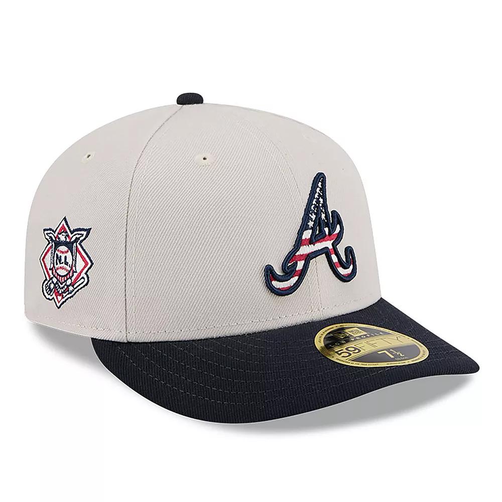 Men's New Era  Khaki/Black Atlanta Braves 2024 Fourth of July Low Profile 59FIFTY Fitted Hat, Size: 7, Beig K Product Image