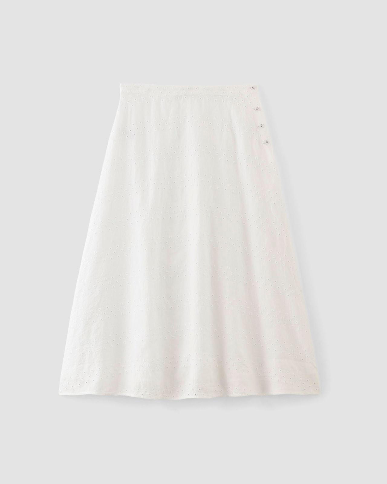 The Linen Eyelet Midi Skirt Product Image