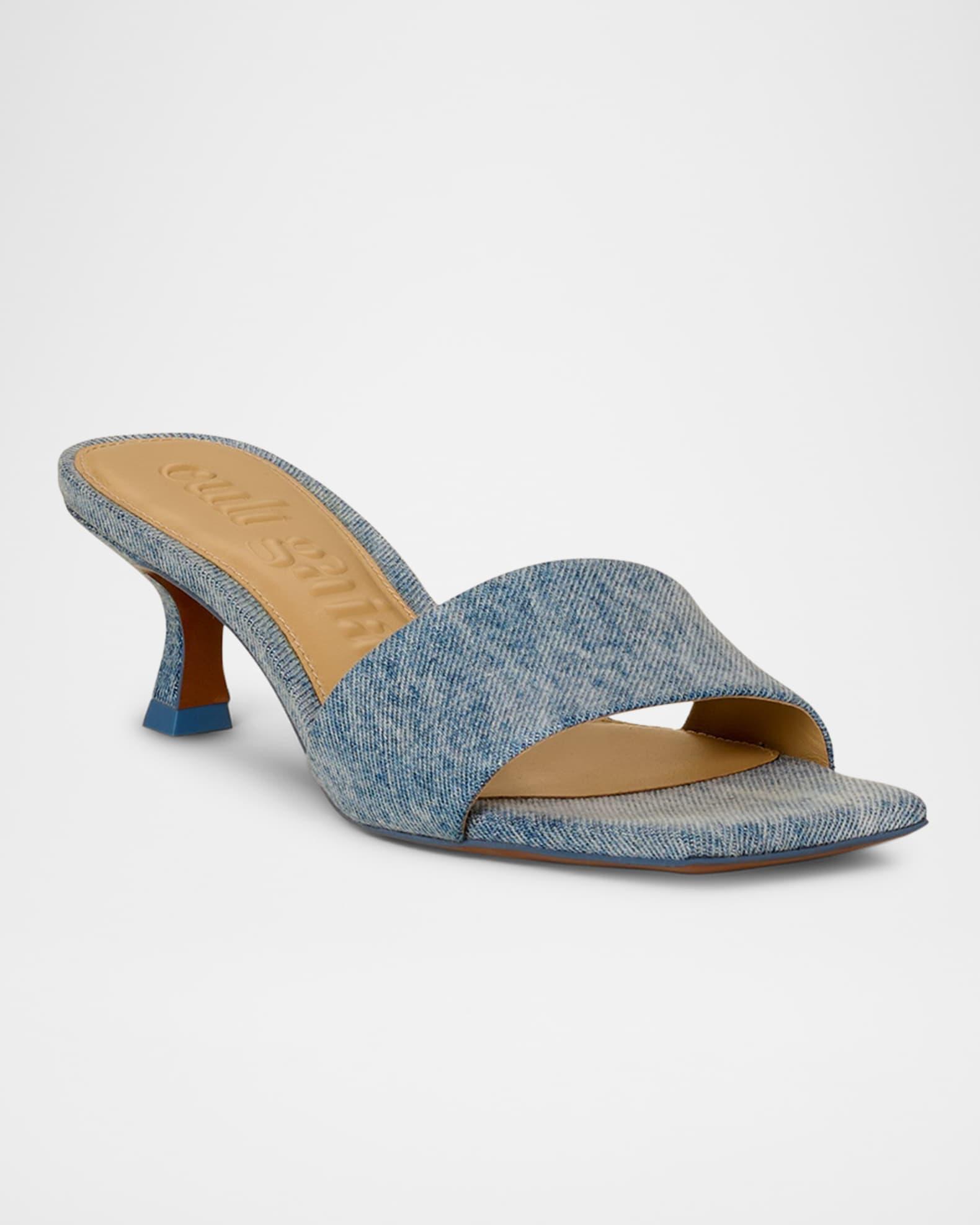 Ada Denim Slide Sandals Product Image