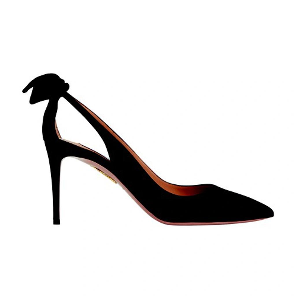 AQUAZZURA Bow Tie 85 Suede Pumps In Black Product Image