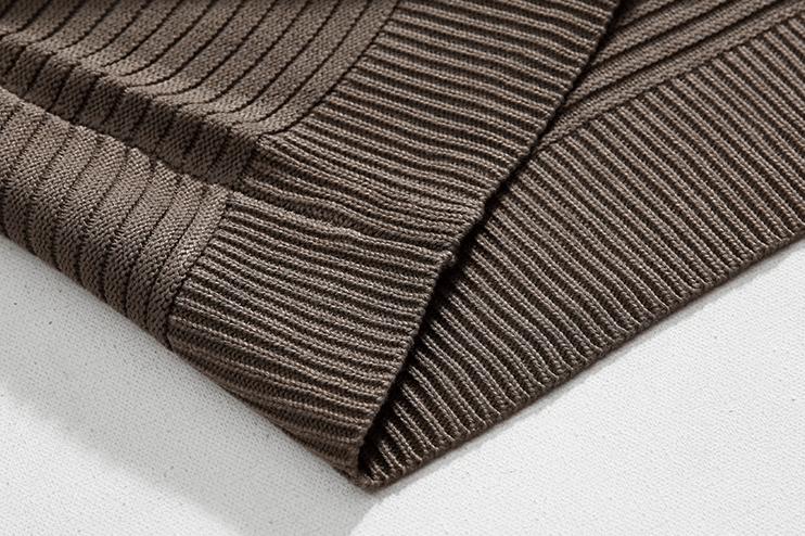 RT No. 10345 STRIPED KNITTED PULLOVER HOODIE Product Image