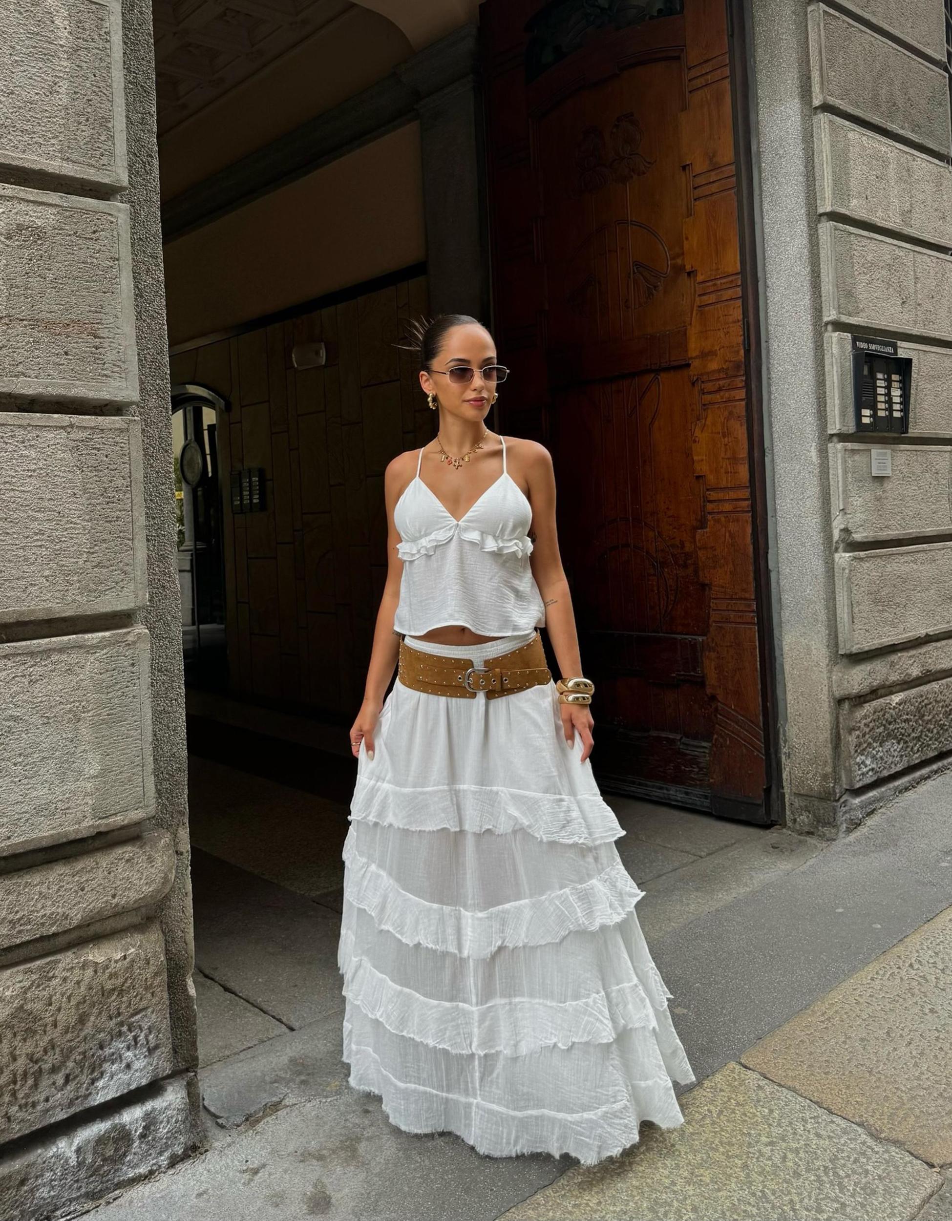 Maxi skirt with ruffles Product Image