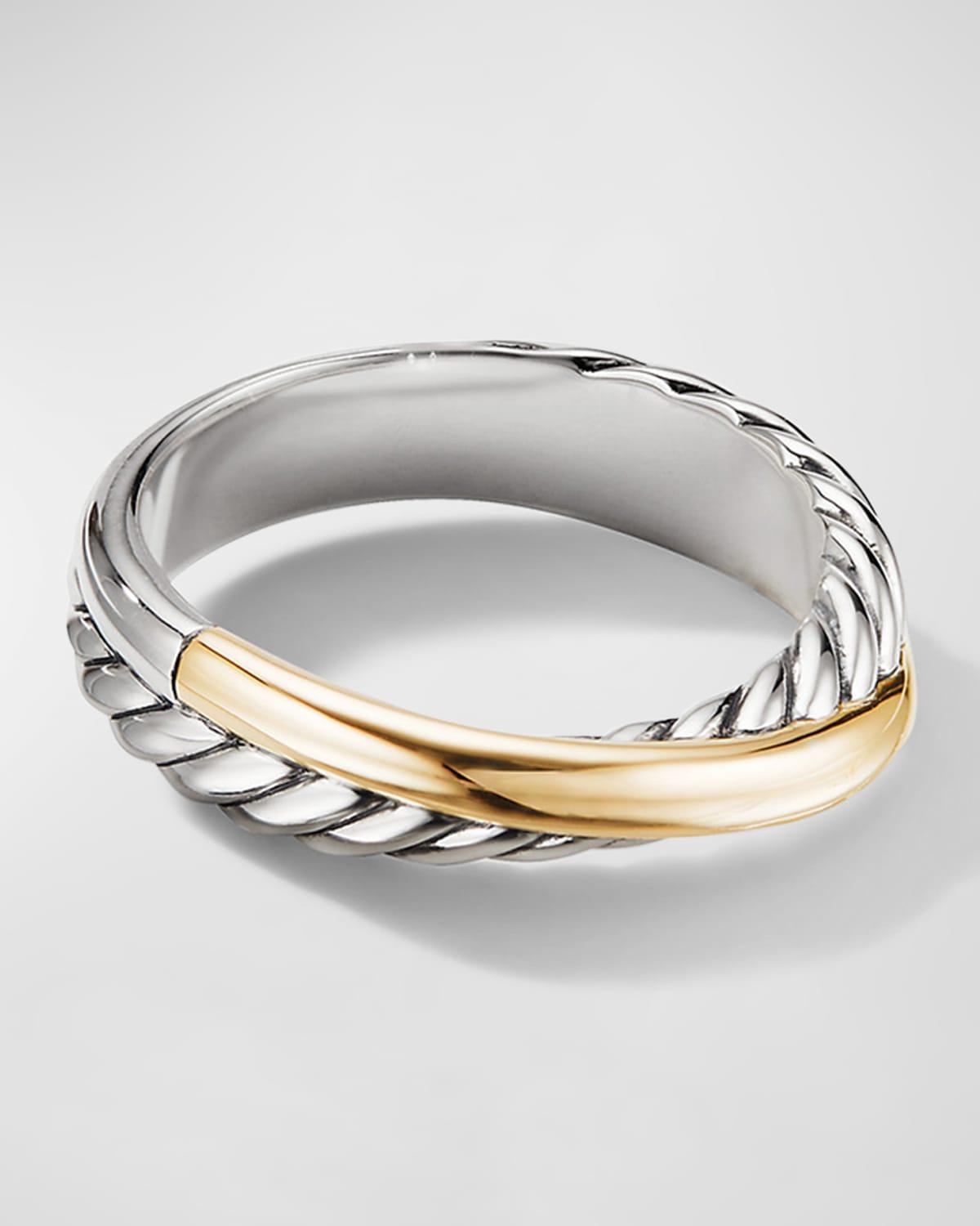 Womens Crossover Band Ring in Sterling - Product Image