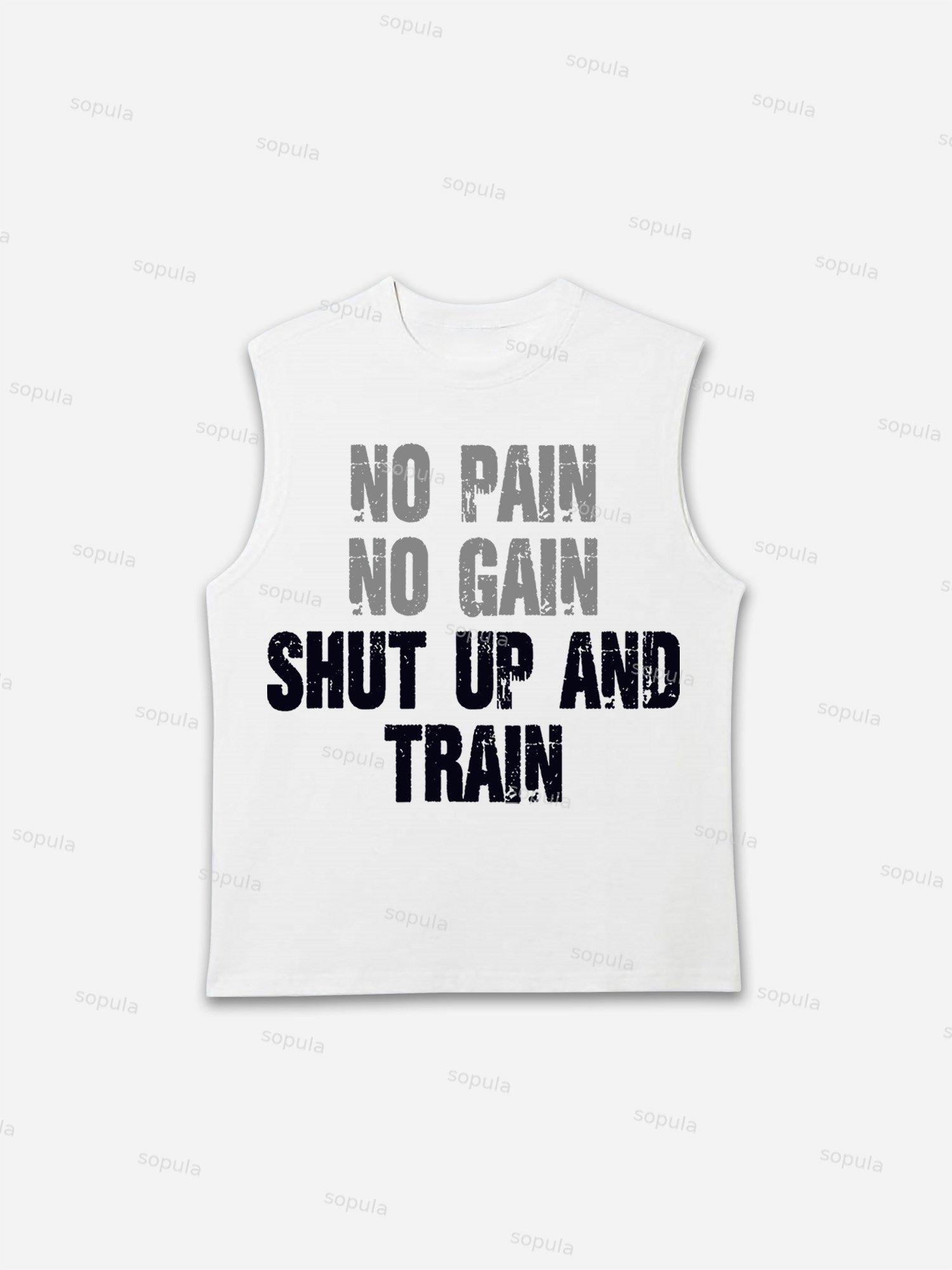 No Pain No Gain Gym T-shirt Graphic Tank Top Product Image