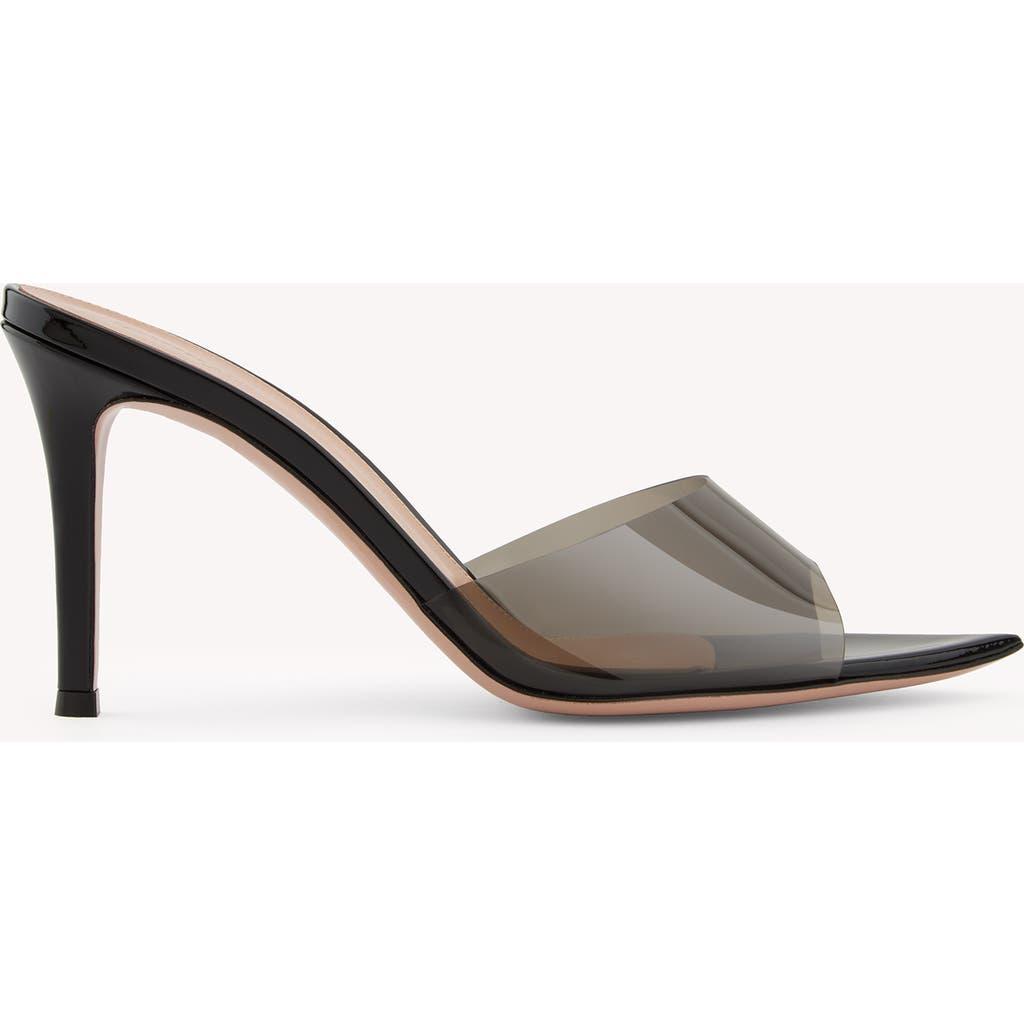 GIANVITO ROSSI Elle 85 Pvc And Patent-leather Mules In Black Product Image