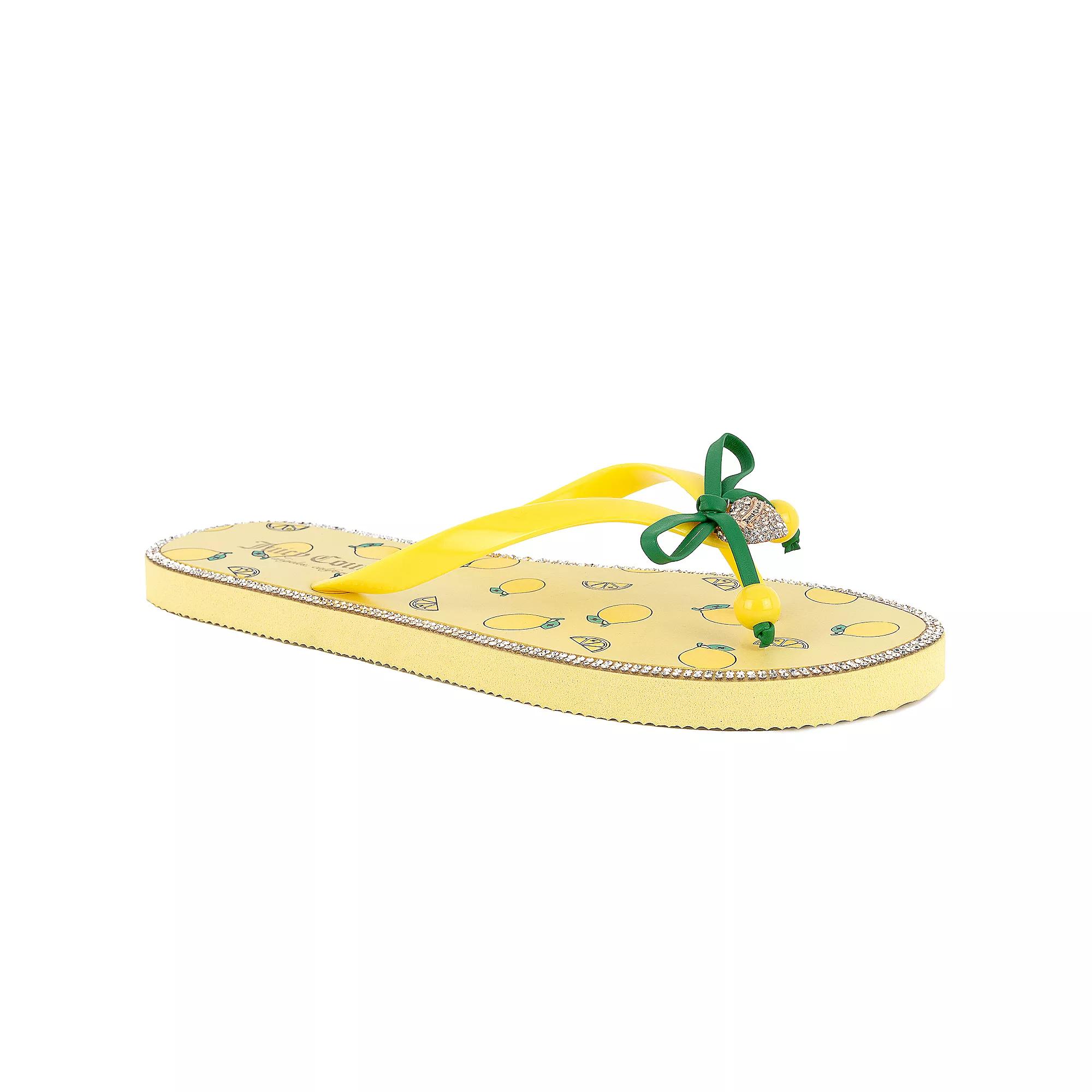 Juicy Couture Slurpy Women's Flip Flops, Size: 7, Yellow Lemons Product Image