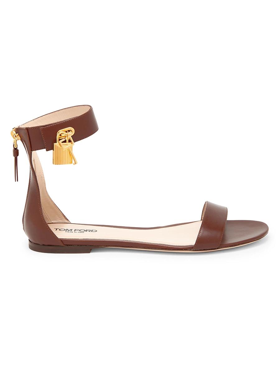 Womens Padlock Leather Sandals Product Image