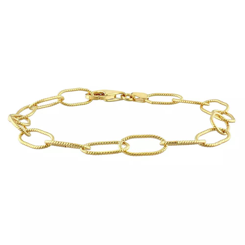 Stella Grace Sterling Silver 6.5 mm Twisted Rolo Chain Bracelet, Womens Gold Tone Product Image