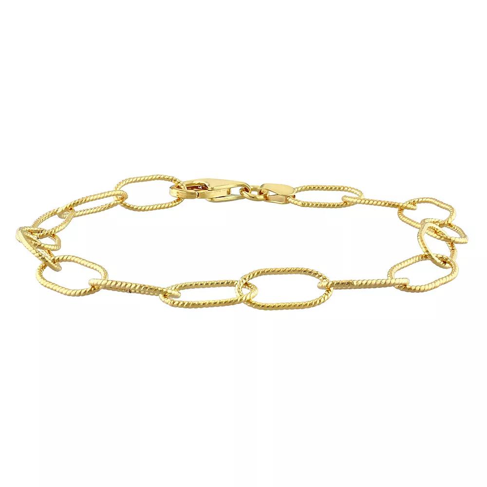 Stella Grace Sterling Silver 6.5 mm Twisted Rolo Chain Bracelet, Womens Gold Tone Product Image