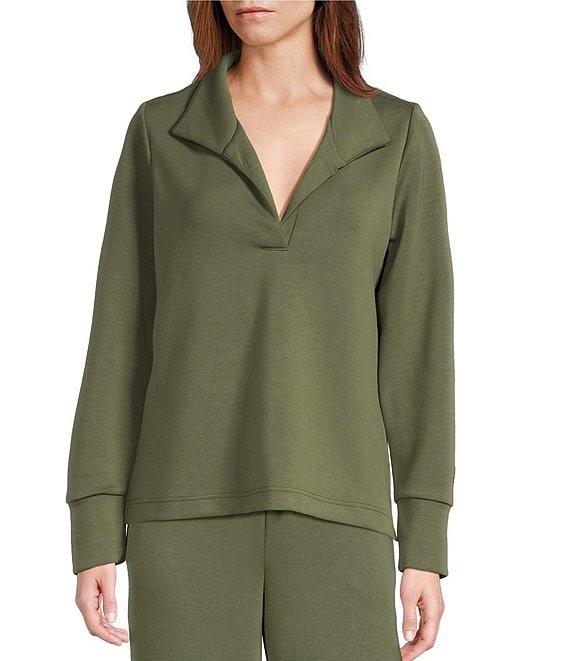 Tommy Bahama Palm Voyage Coordinating Knit 4-Way Stretch Johnny Collar Long Sleeve Sweatshirt Product Image