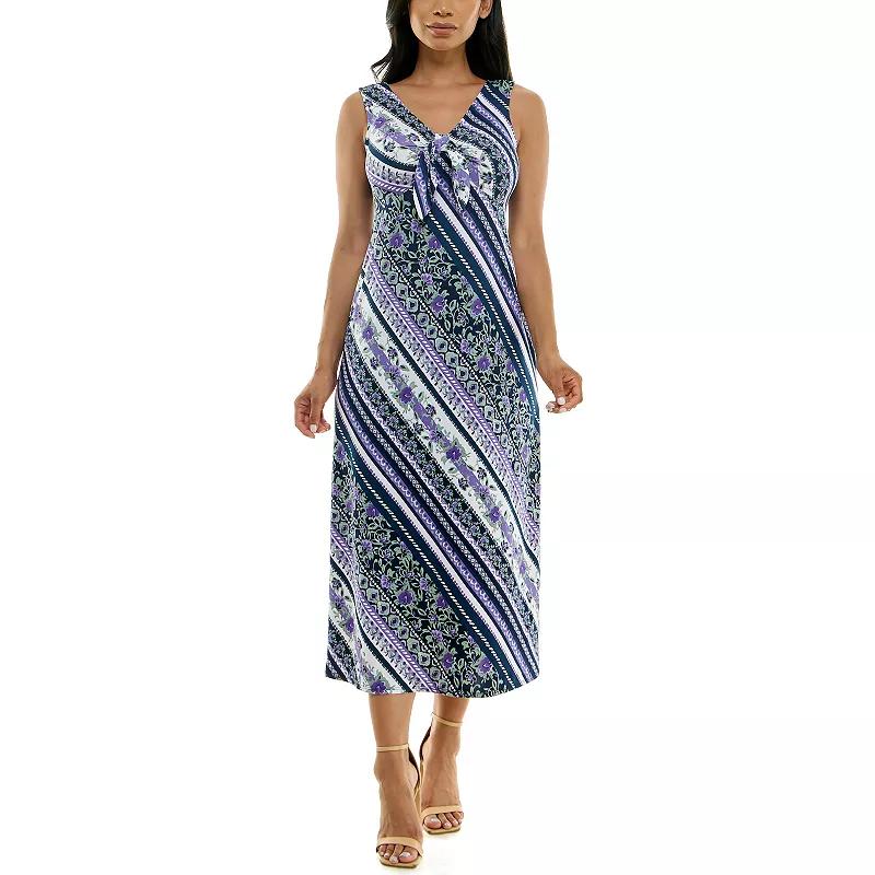Women's Nina Leonard Tie Front Maxi Dress,  Product Image