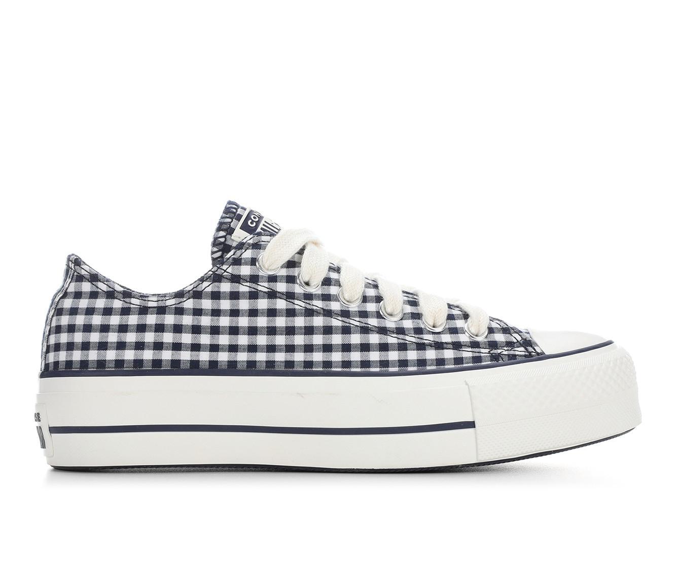 Women's Converse Chuck Taylor All Star Lift Ox Gingham Platform Sneakers Product Image