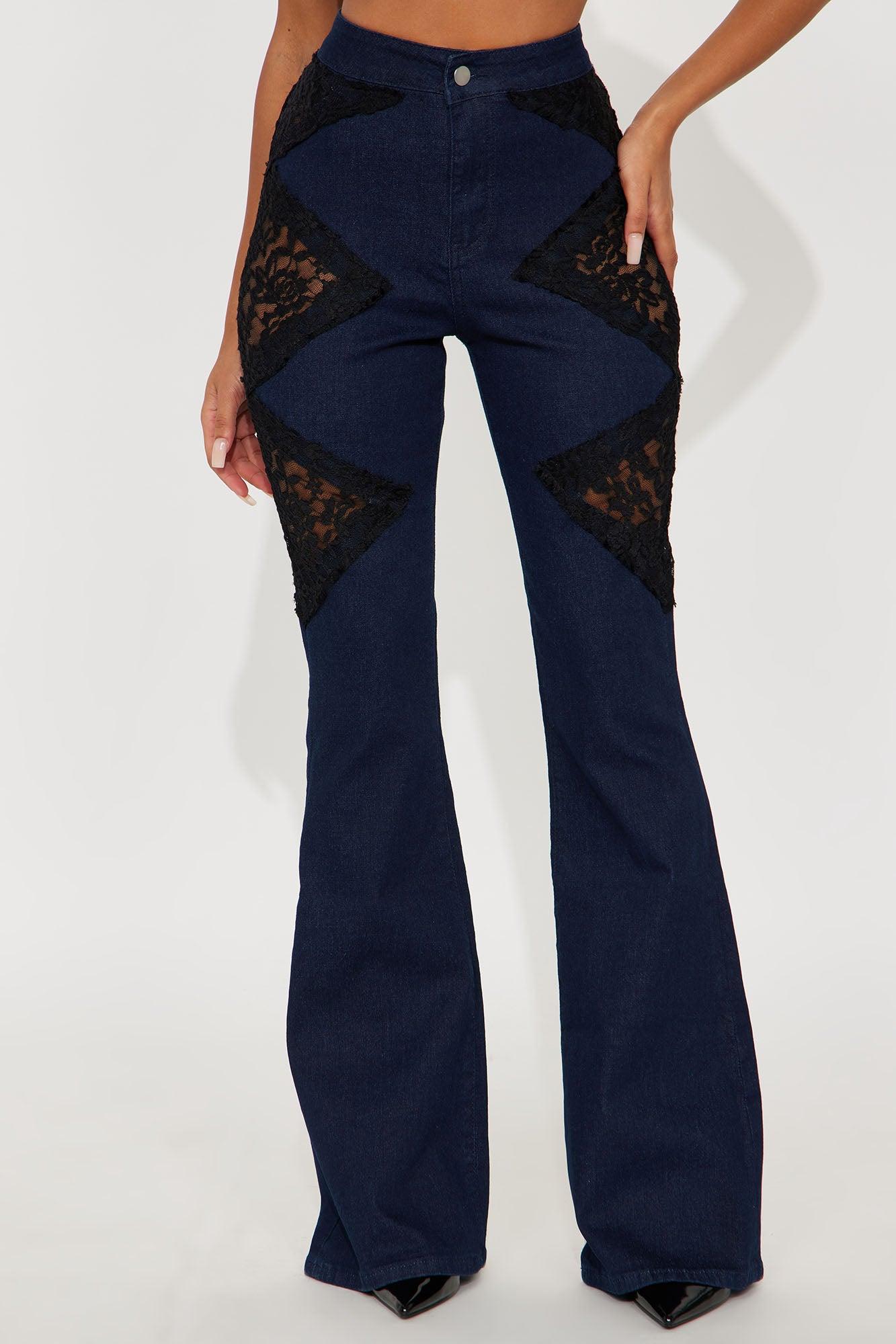 Day To Night Lace Flare Jeans - Dark Wash Female Product Image