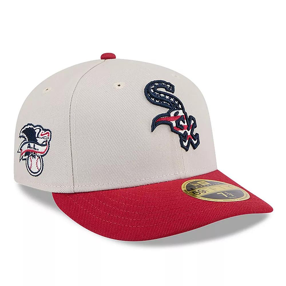Men's New Era  Khaki/Red Chicago White Sox 2024 Fourth of July Low Profile 59FIFTY Fitted Hat, Size: 6 7/8, Beig K Product Image