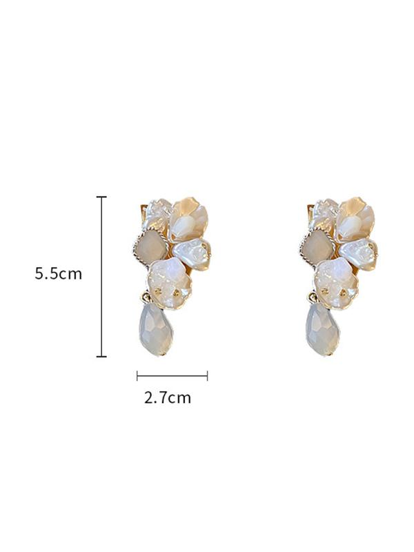 Stylish Rhinestone Pearl Earrings Accessories Product Image