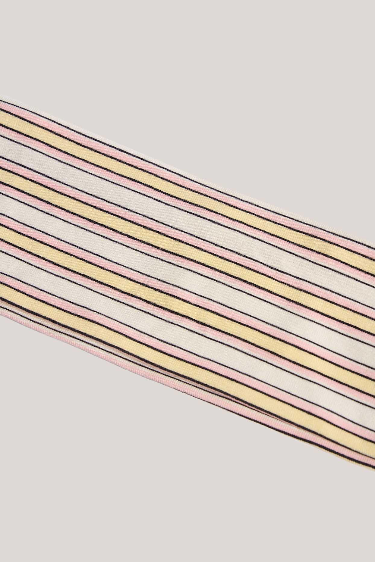 Modal Ribbed Headband in Pink & Yellow Stripe Product Image