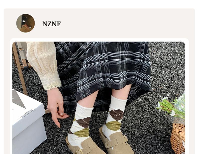 Platform Plain Buckled Faux Suede Mules Product Image