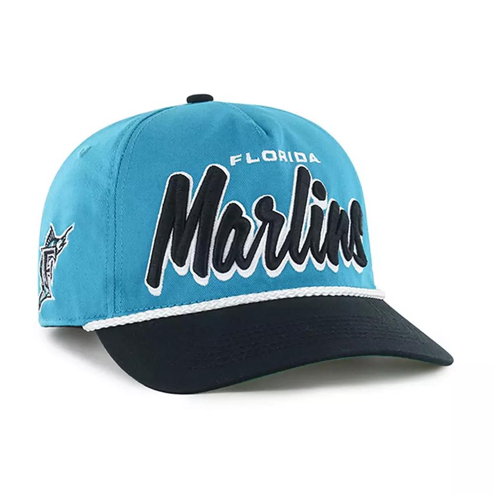 Men's '47 Teal Miami Marlins Dropshadow Rope Hitch Adjustable Hat, Blue Product Image