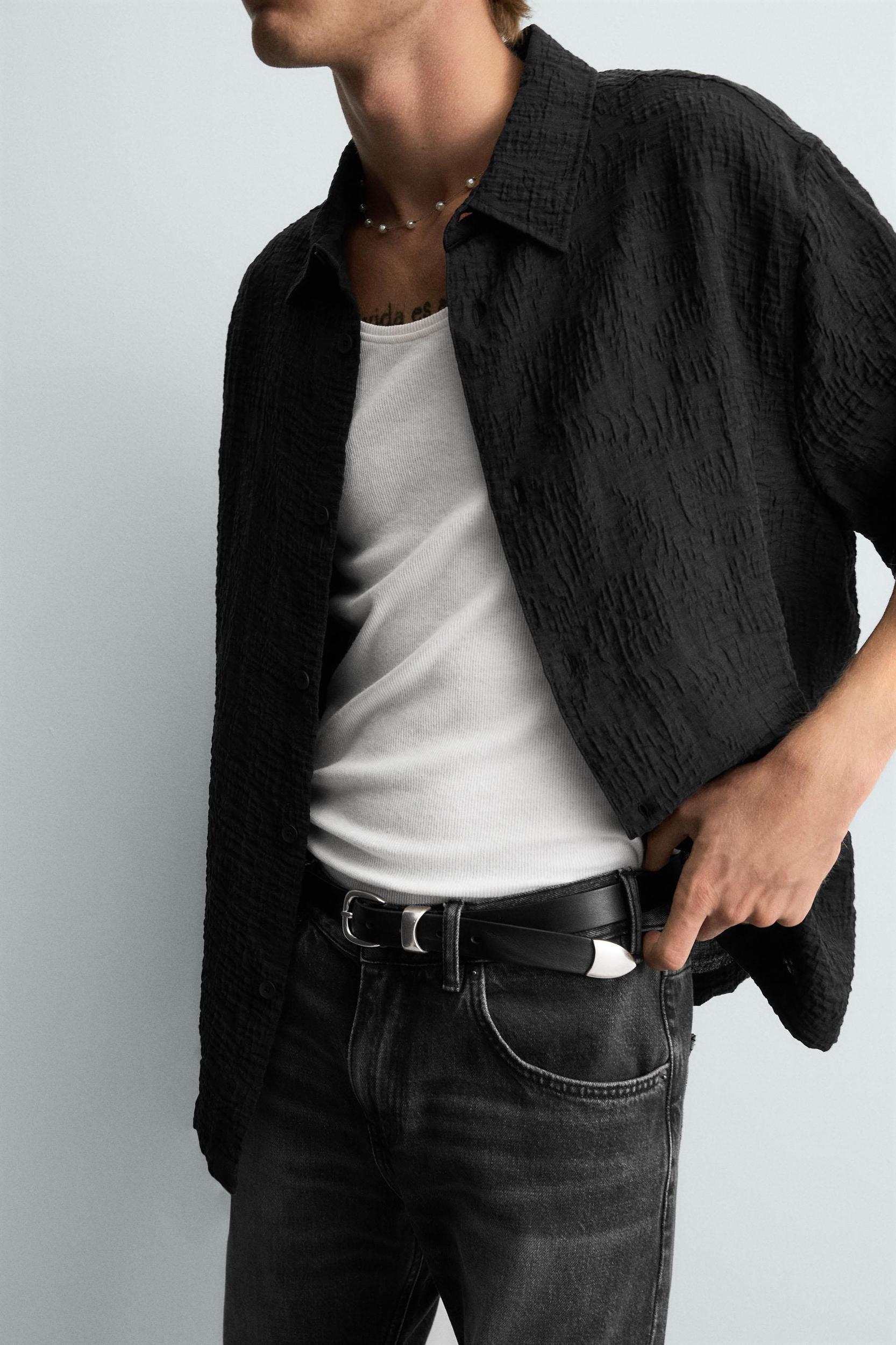 FLOWY TEXTURED SHIRT Product Image