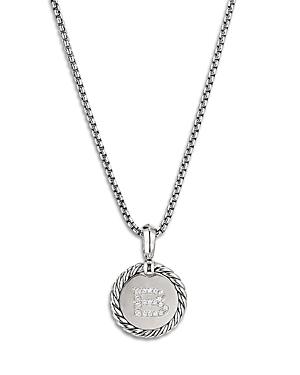 Womens Initial Charm Necklace in Sterling Silver Product Image