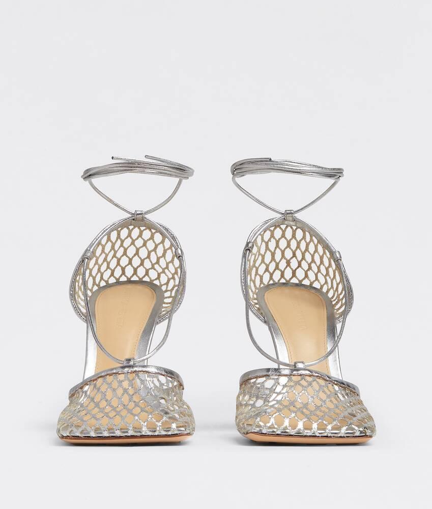 Women's Stretch Lace-Up Sandal in Silver Product Image