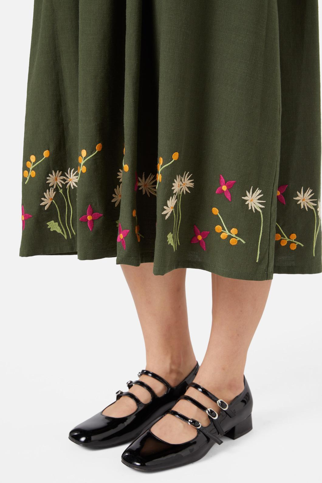 Native Embroidered Midi Dress Product Image