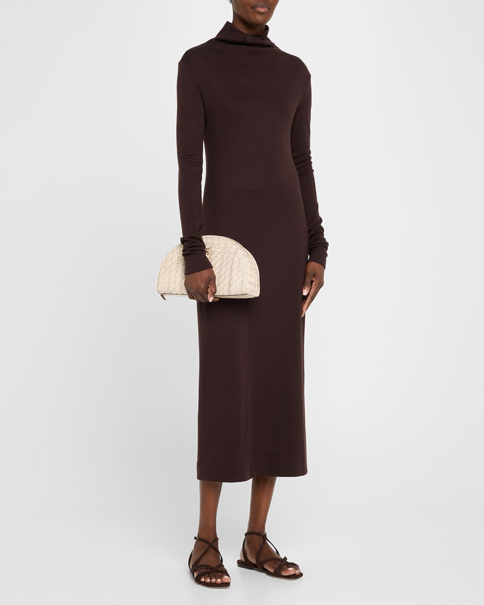 Avenue Quilted Snakeskin-Print Leather Pouch Product Image