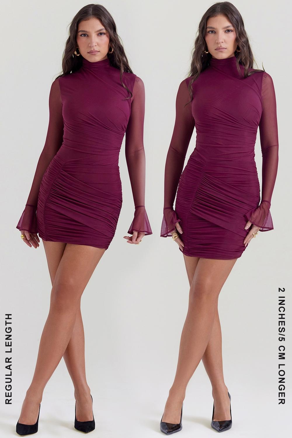 Lucasta  mulberry gathered mini dress Product Image