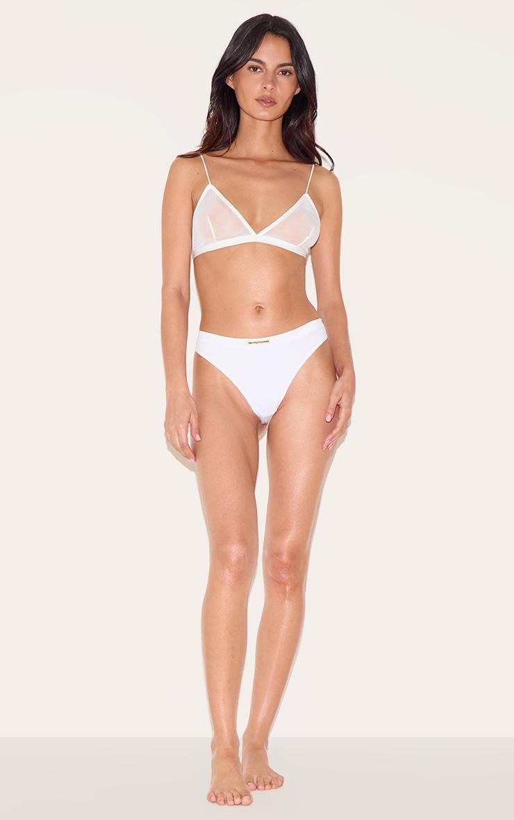 PRETTYLITTLETHING White Badge Seamless Thong Product Image