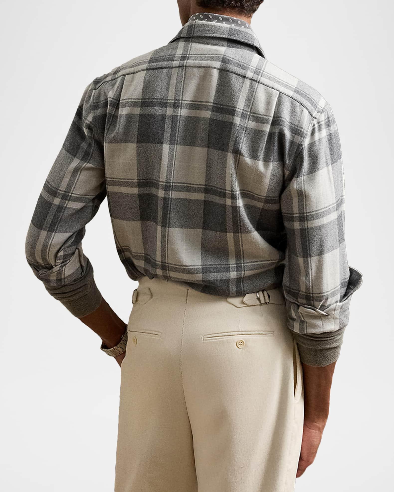 Men's Cashmere Plaid Utility Button-Down Shirt Product Image