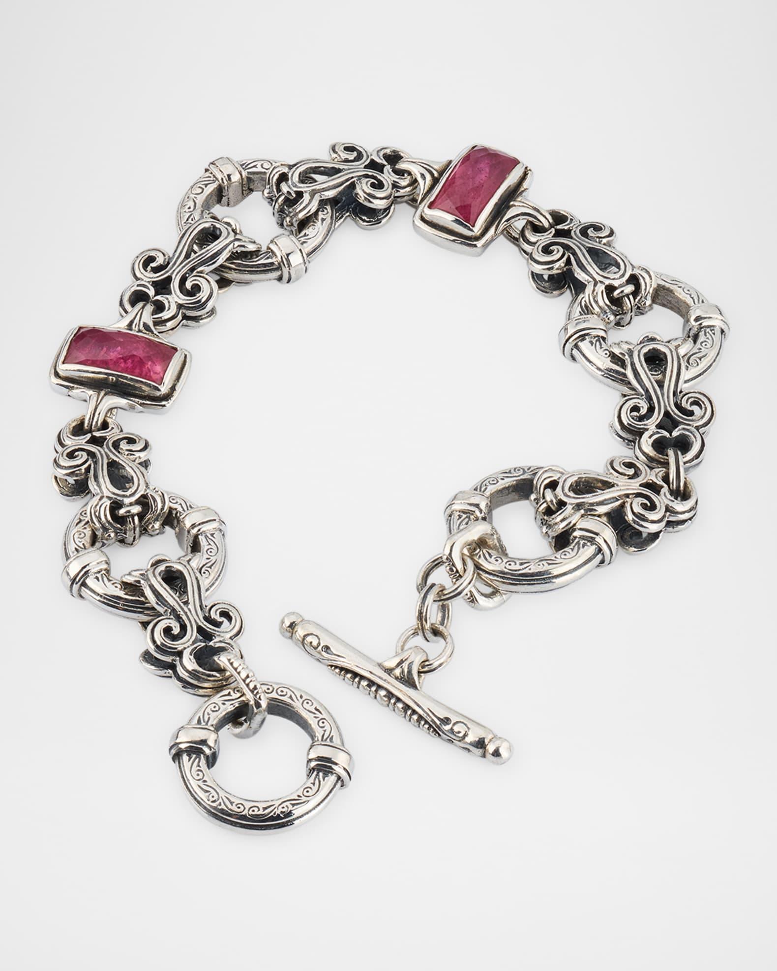 Ivy Rock Crystal, Strawberry Quartz and MOP Bracelet Product Image