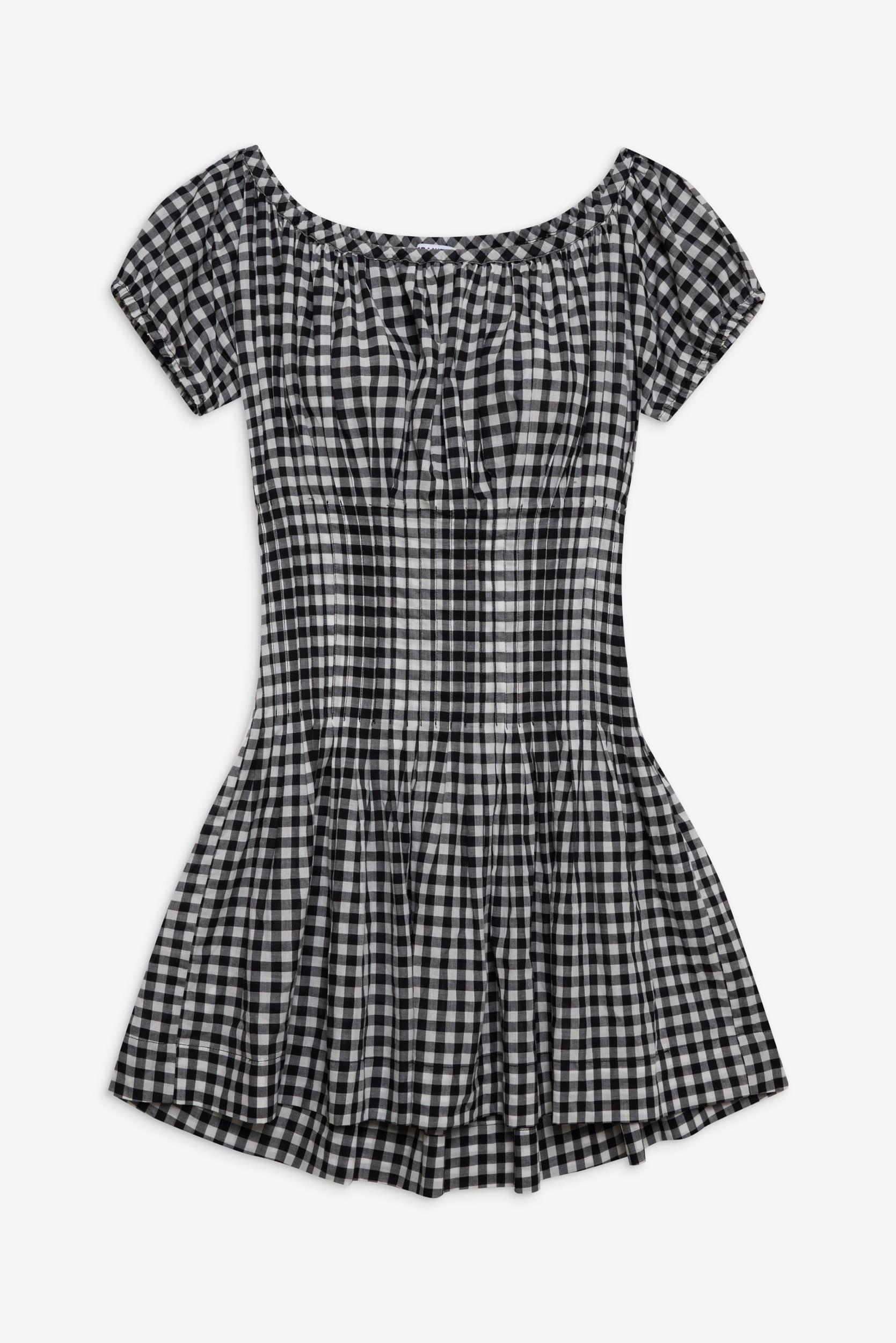 Sadie Gingham Mini Dress - Black Gingham Product Image